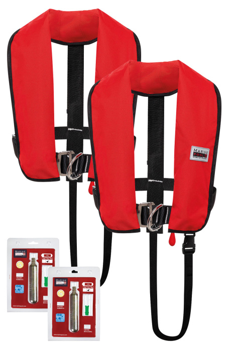 150N Classic ISO Lifejacket LB HR 2er SET incl. recharge kit