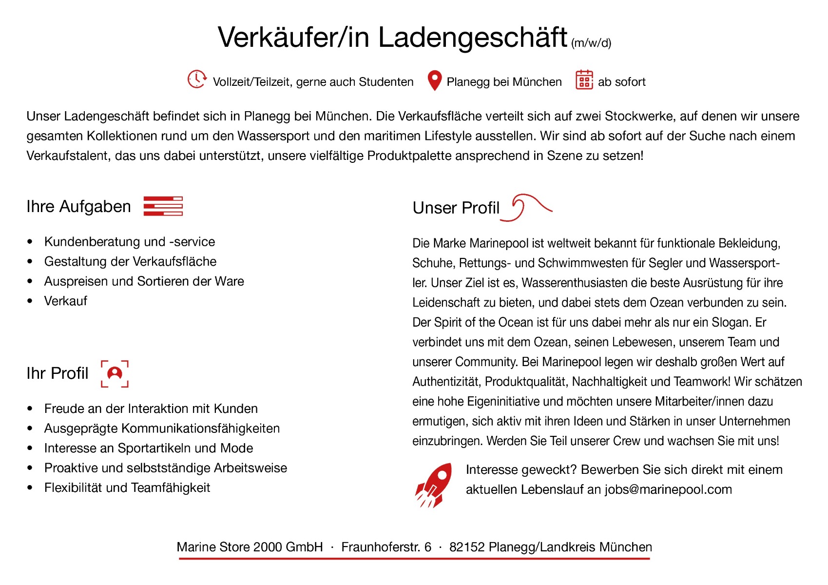 vollzeit job verkäuferin